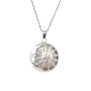 Quartz Sun and Moon Pendant Necklace
